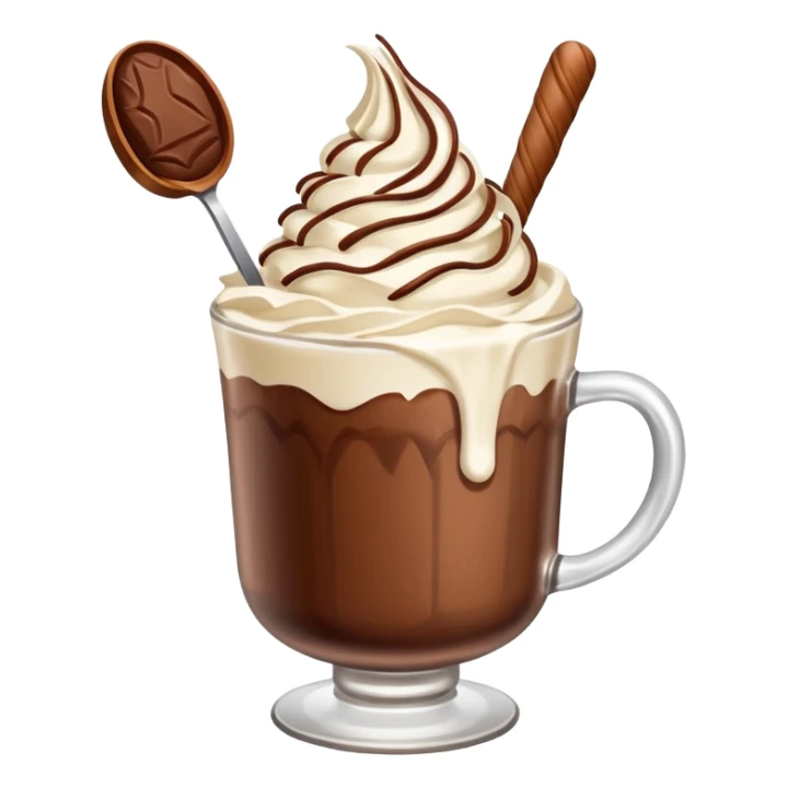 Ice Cacao with whipping cream  sticker