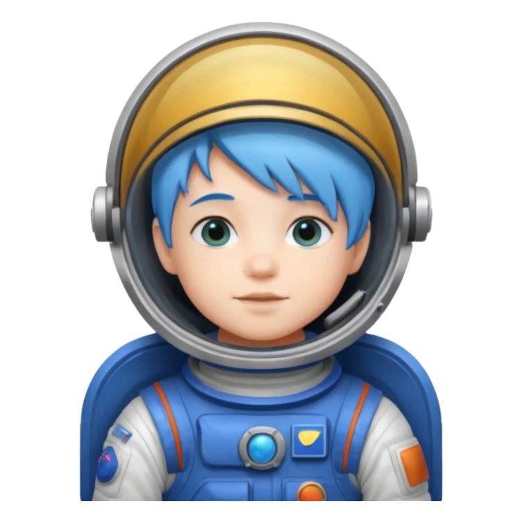 kid astronaut with blue hair sticker