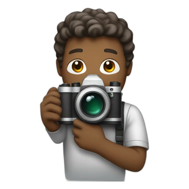 drawn man holding a camera in his hands sticker