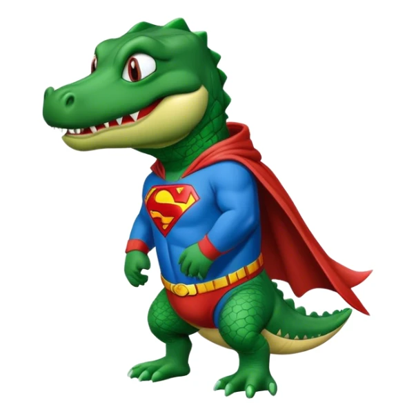 Gator wearing Superman hoodie sticker