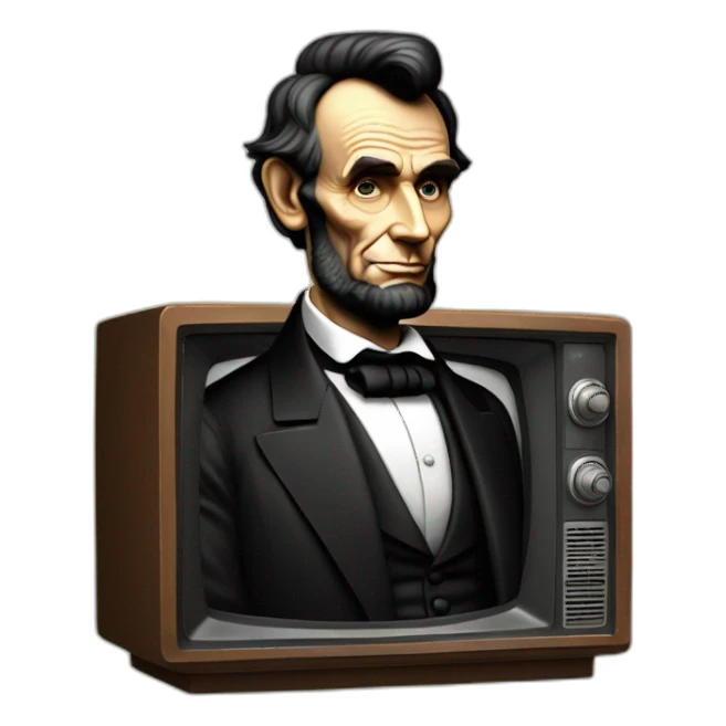 Abraham Lincoln on an old fashioned television sticker