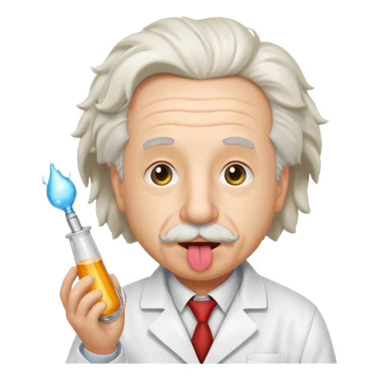 Einstein stick out your tongue, half body sticker