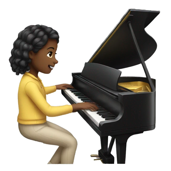 Girl playing piano sticker