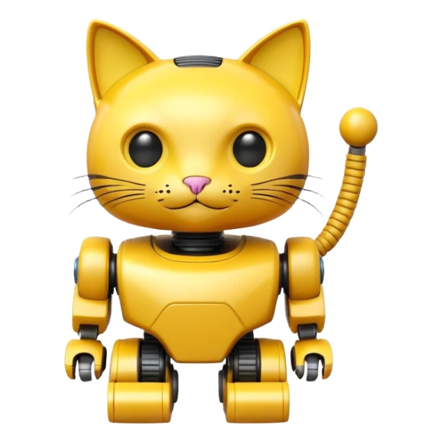 Cat-shaped yellow,Toy Robot. sticker