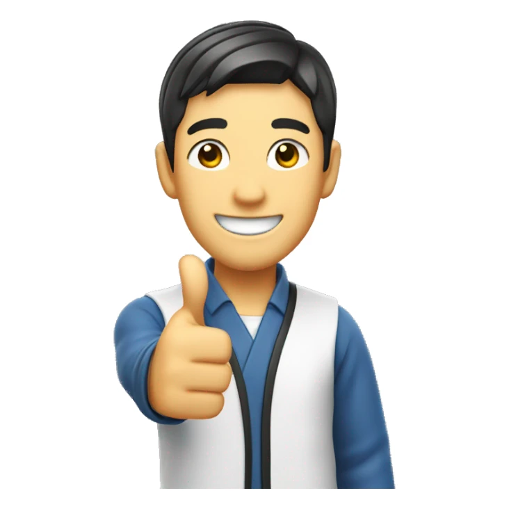 Smiling Japan man showing thumbs up  sticker
