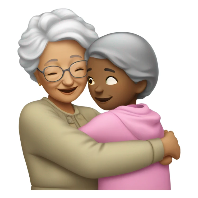 grandma and granddaughter hugging sticker