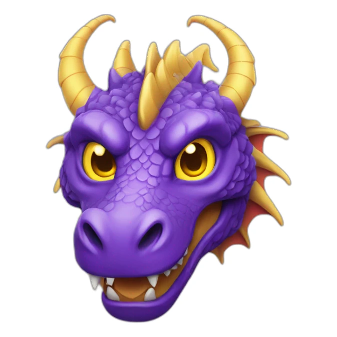 purple dragon with yellow eyes sticker