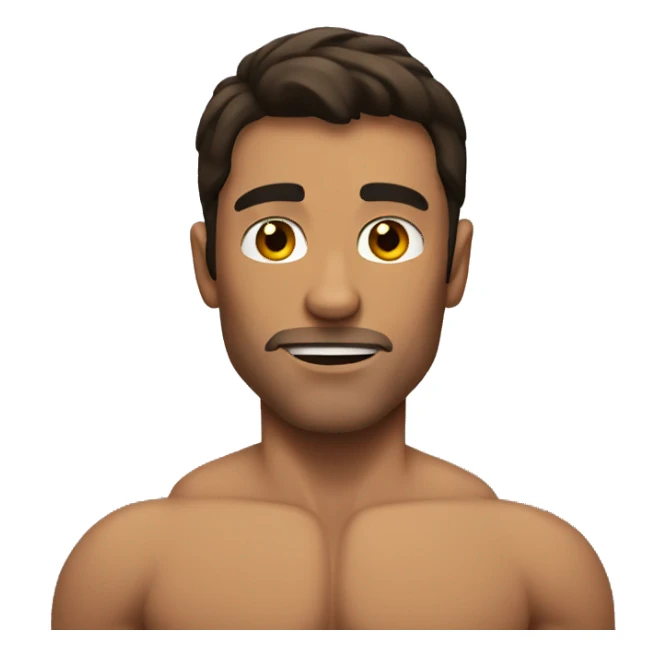 Brunette man with muscles  sticker