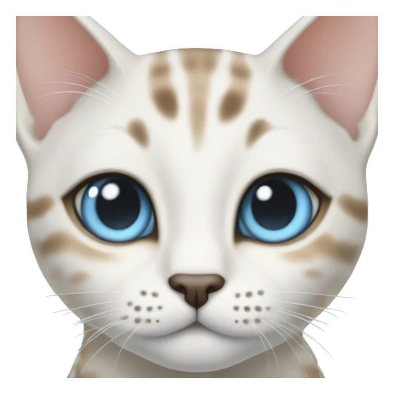 snow bengal cat with light blue eyes sticker