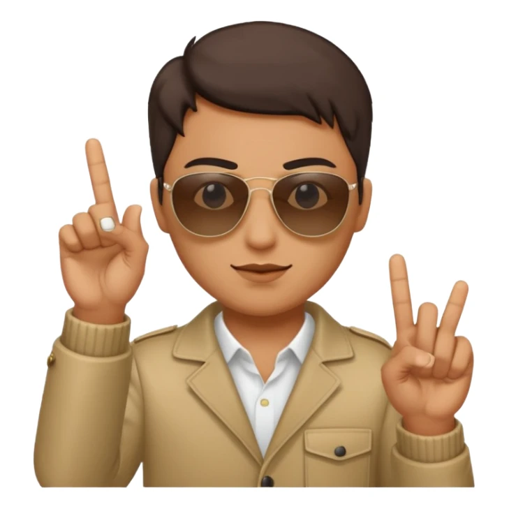 Middle finger and sunglasses emoji  sticker