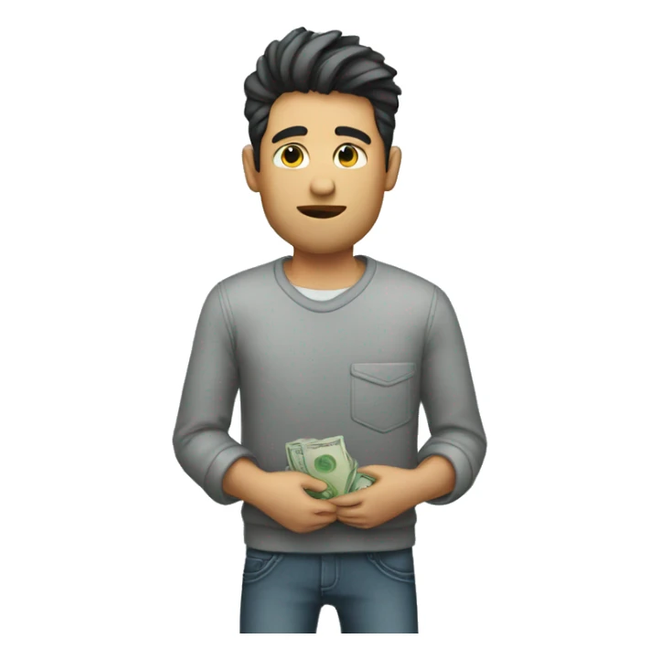 man in pocket no money sticker