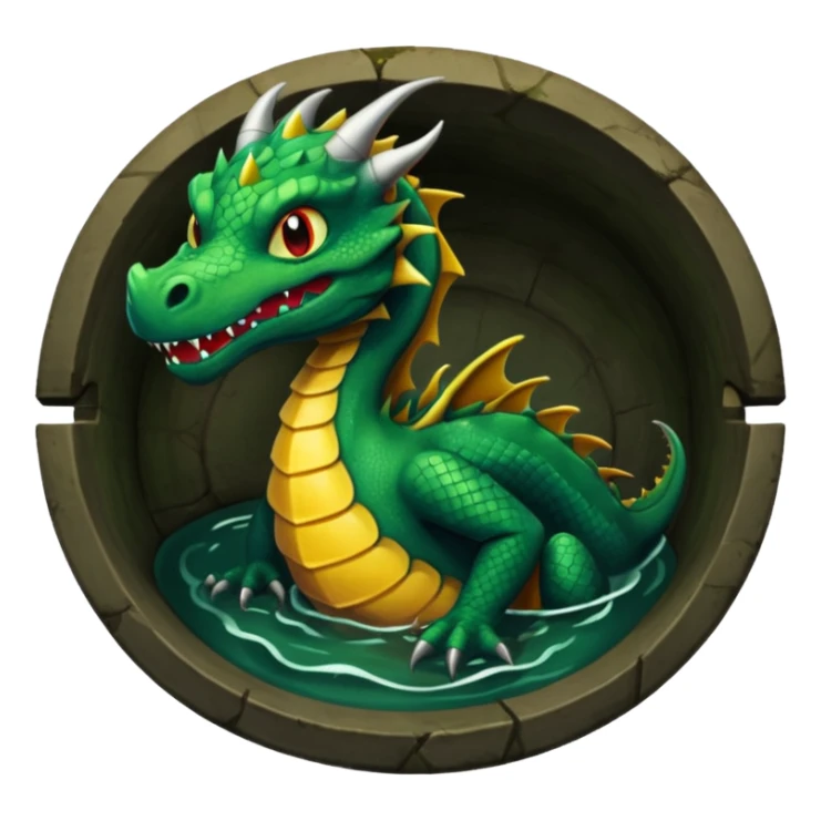 sewers dragon evil dark green sticker