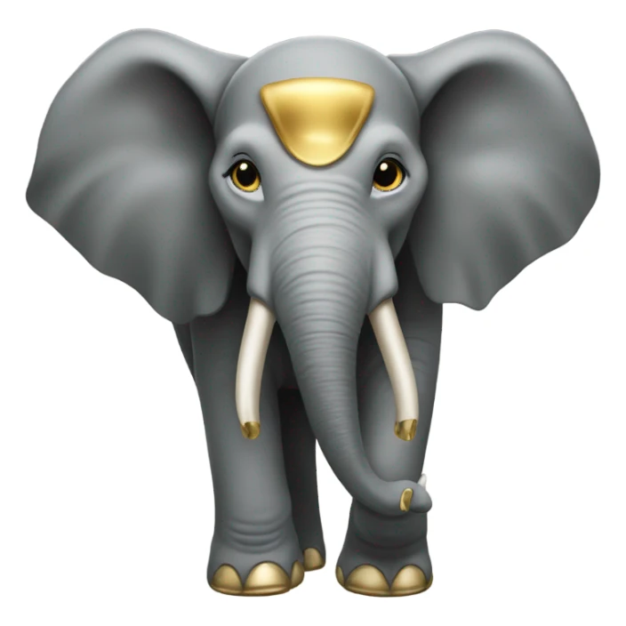 Elephant with gold teeth in mouth  sticker
