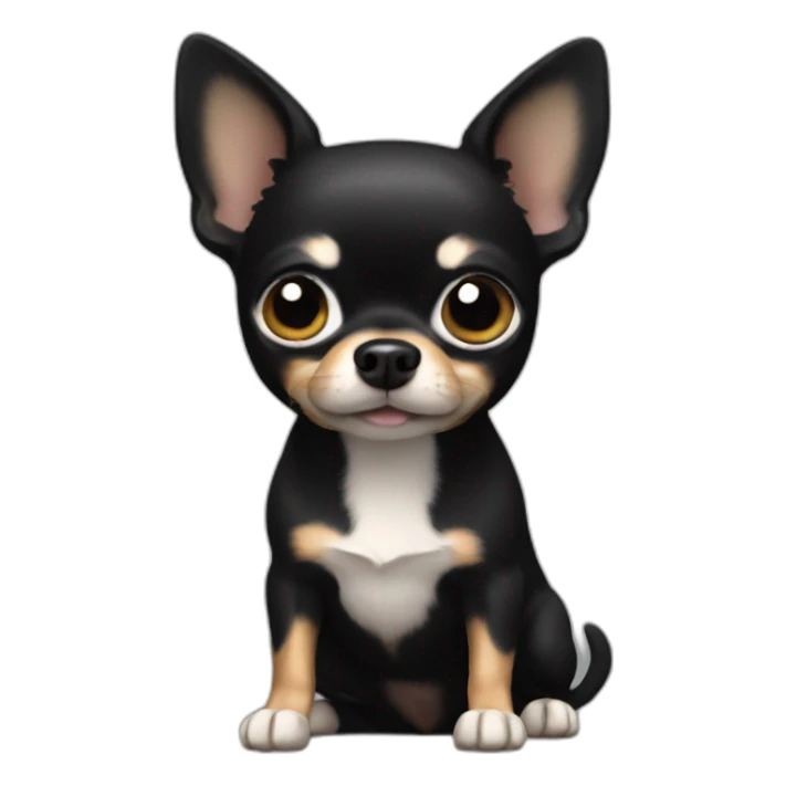 3d black chihuahua sticker
