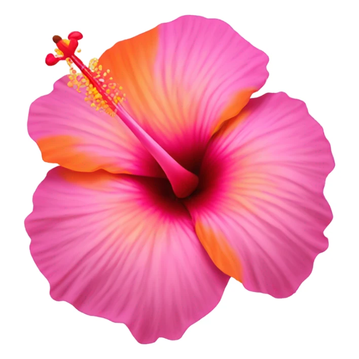 pink and orange hibiscus flower sticker