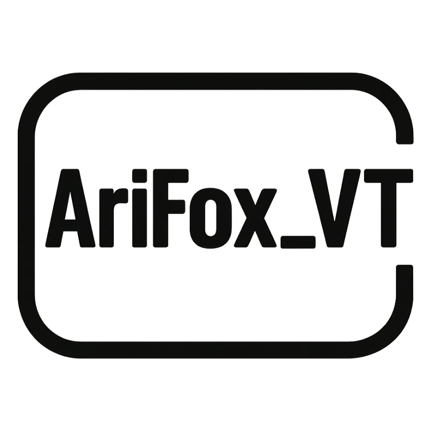 the GLOCK logo, except the letters say "AriFox_VT" sticker