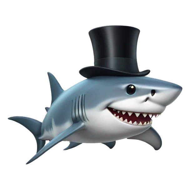 Shark with a top hat sticker