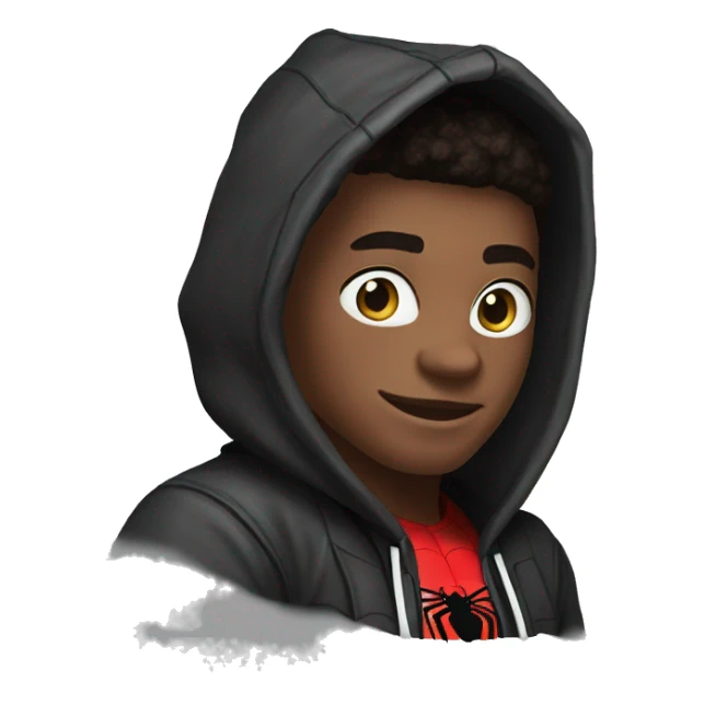spiderman-miles-morales with hoodie sticker