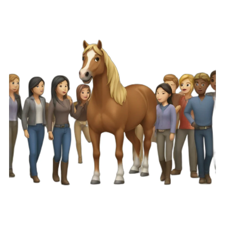 Horse with people  sticker