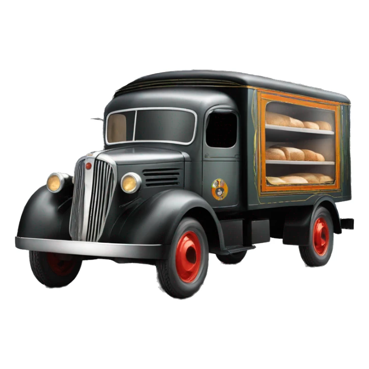 Art Deco Very long 1937 bread truck side view  sticker