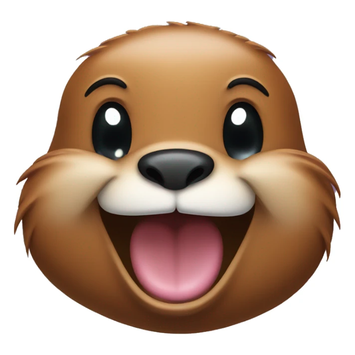 Beaver laughing with emoji tears sticker