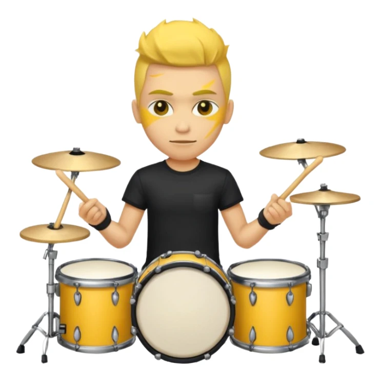 drummer with yellow skin at drum kit sticker