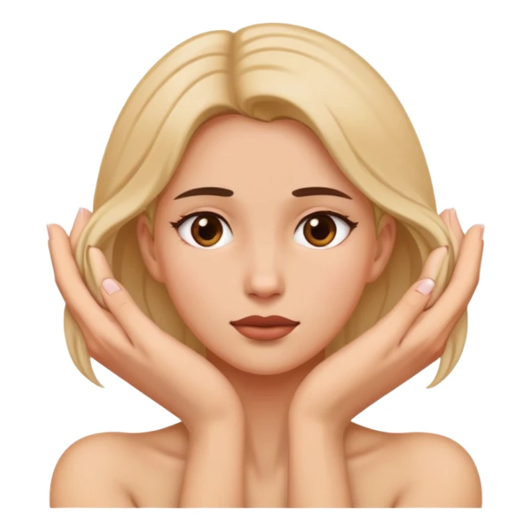 Female grabbing her neck with both hands sticker