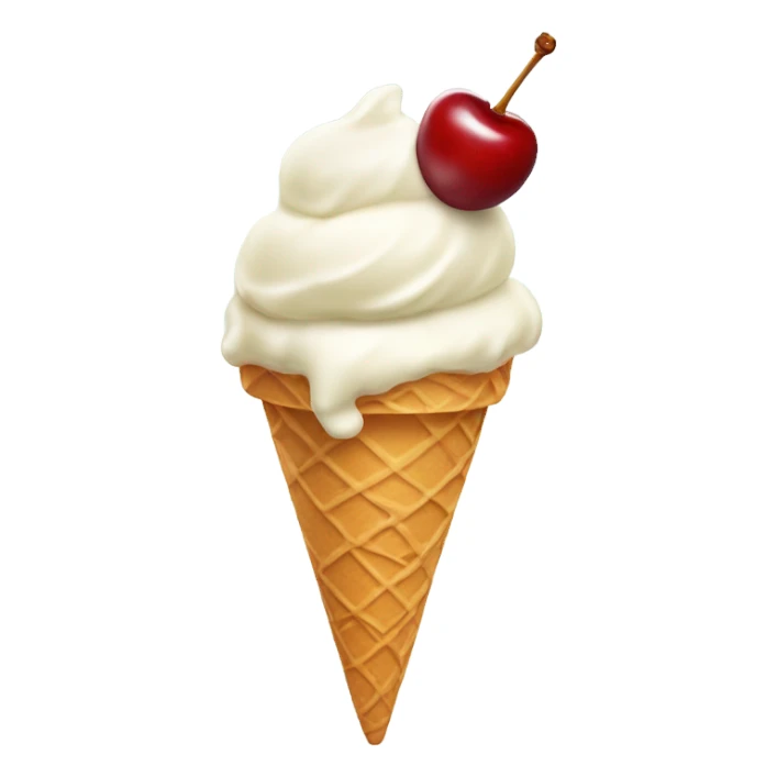 Vanilla ice cream cone with cherry on top sticker