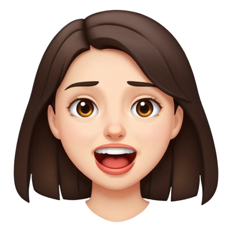 Brunette girl cringing sticker