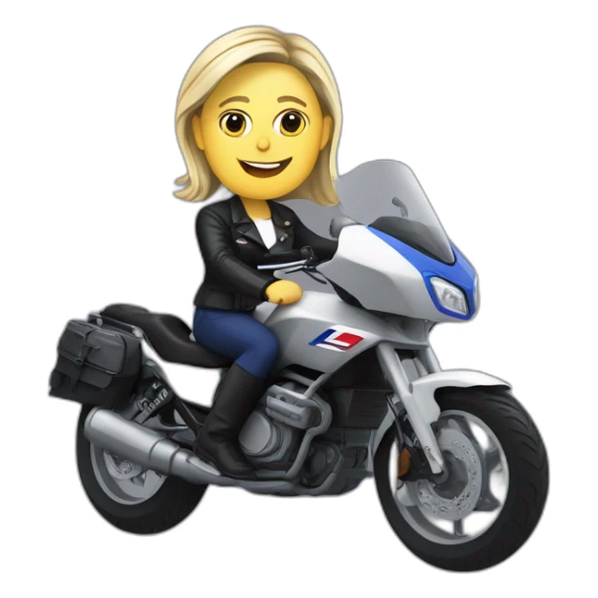 Marine le pen en moto sticker
