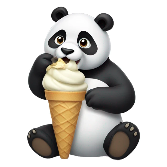 Panda eating ice cream sticker