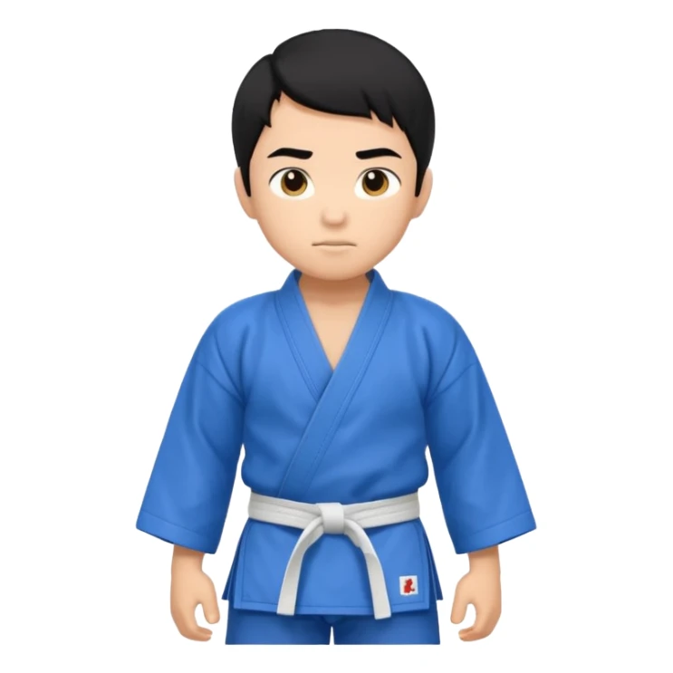 Кимоно синий для дзюдо мальчик с черными волосами все тело sticker