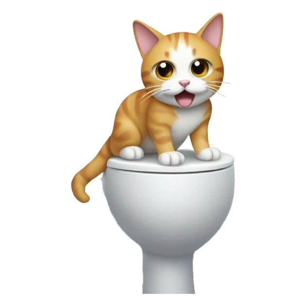 Cat surfing on a toilet  sticker