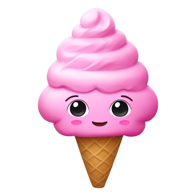 Pink kawaii ice cream sticker