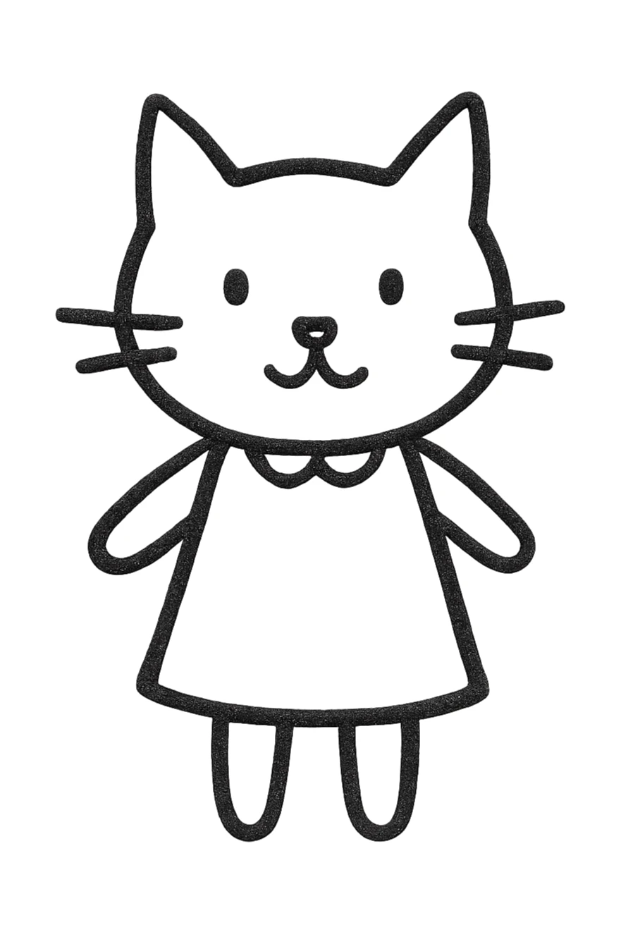 a cat wearing a dress sticker