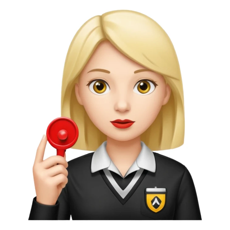 girl referee with whistle sticker