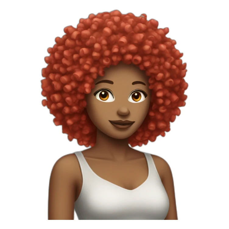 ice spice, black with curly red afro sticker