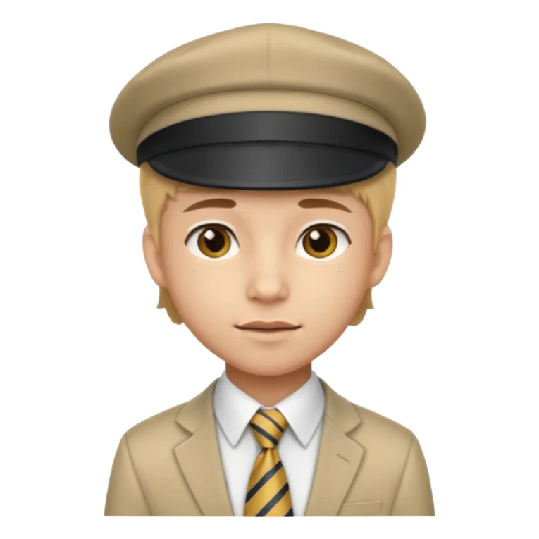 Teen in cap & tie sticker