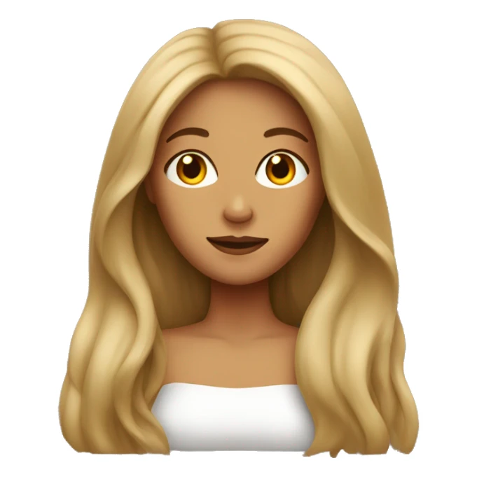 tan lady with long hair  sticker