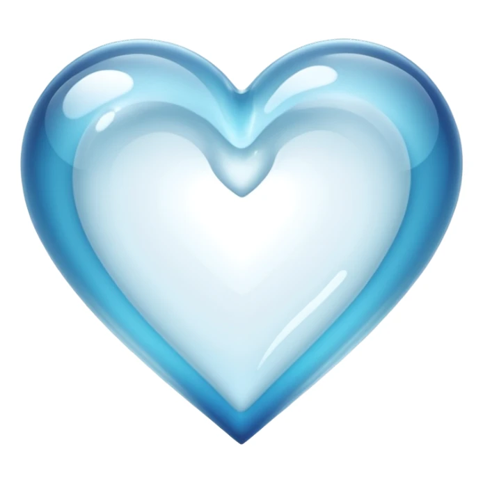 liquid glass heart transparent white  sticker