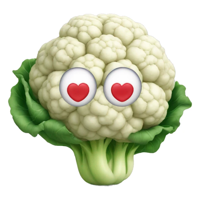 cauliflower with heart eyes sticker