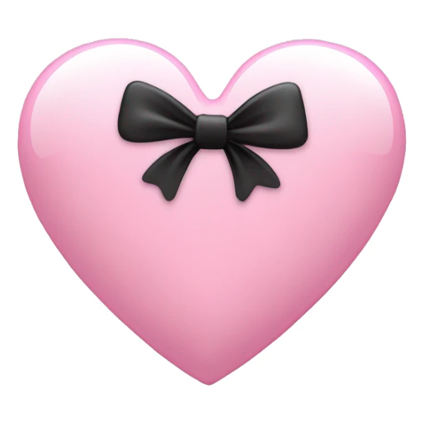 light pink heart with a black bow glassy sticker