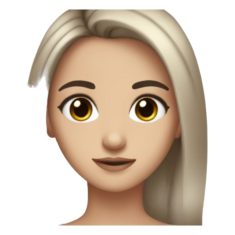 Brown hair brown eyes black eyebrows white girl sticker