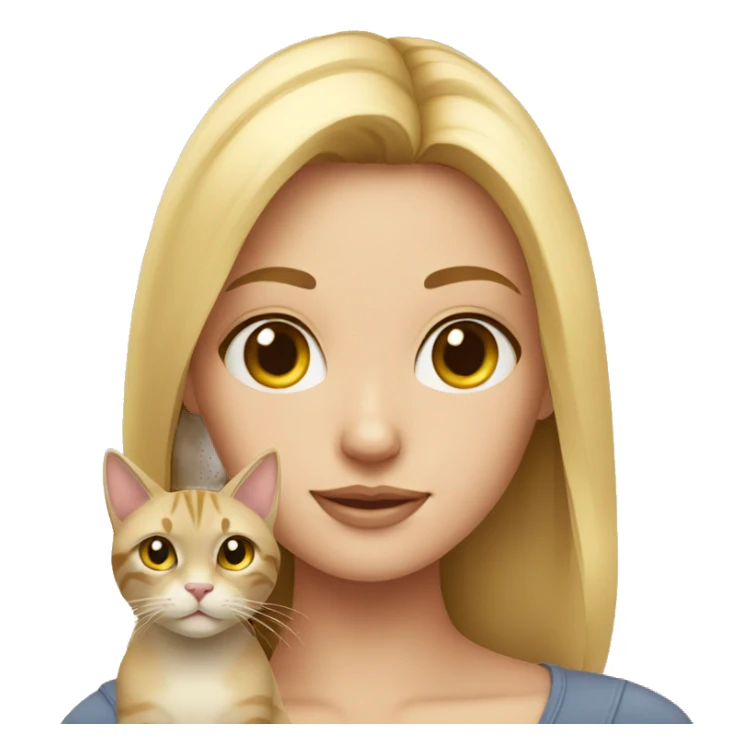 Blonde girl with cat sticker