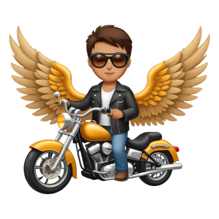 Biker with wings wearing sunglasses  sticker