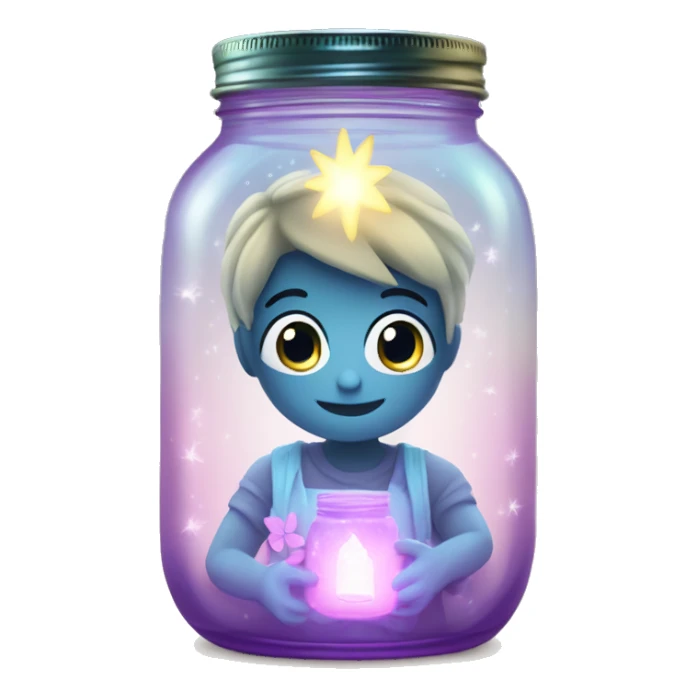 mason jar with a glowing fairy inside sticker