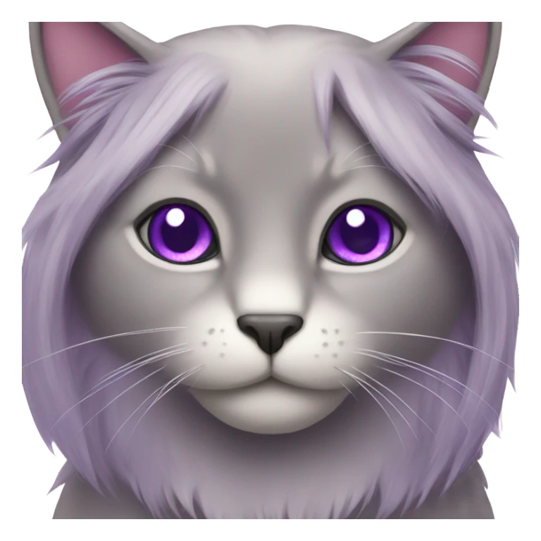 Purple long hair cat sticker