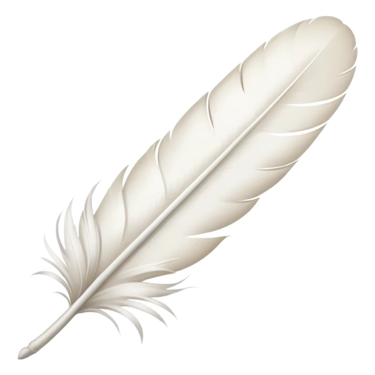 a small feather that describes the word tenderness sticker