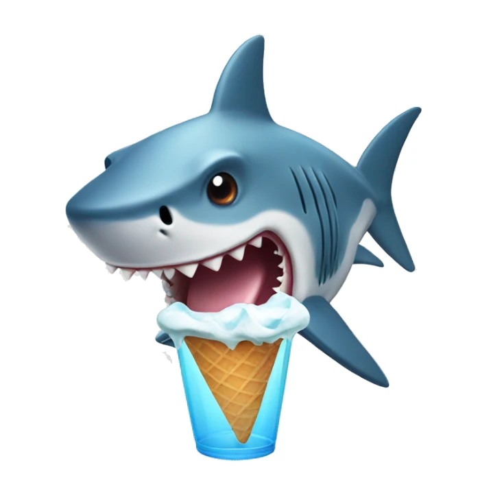 Shark whit a ice crean sticker