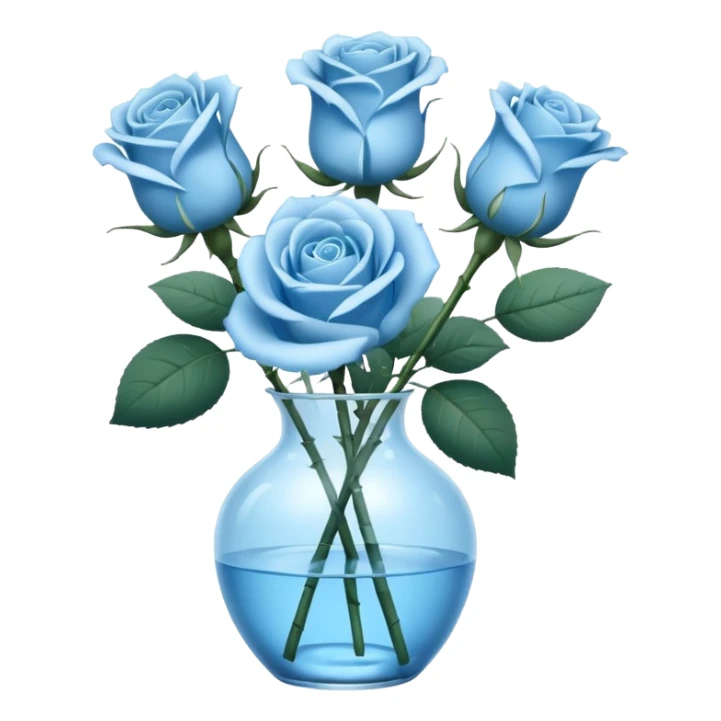 Light blue roses in vase sticker